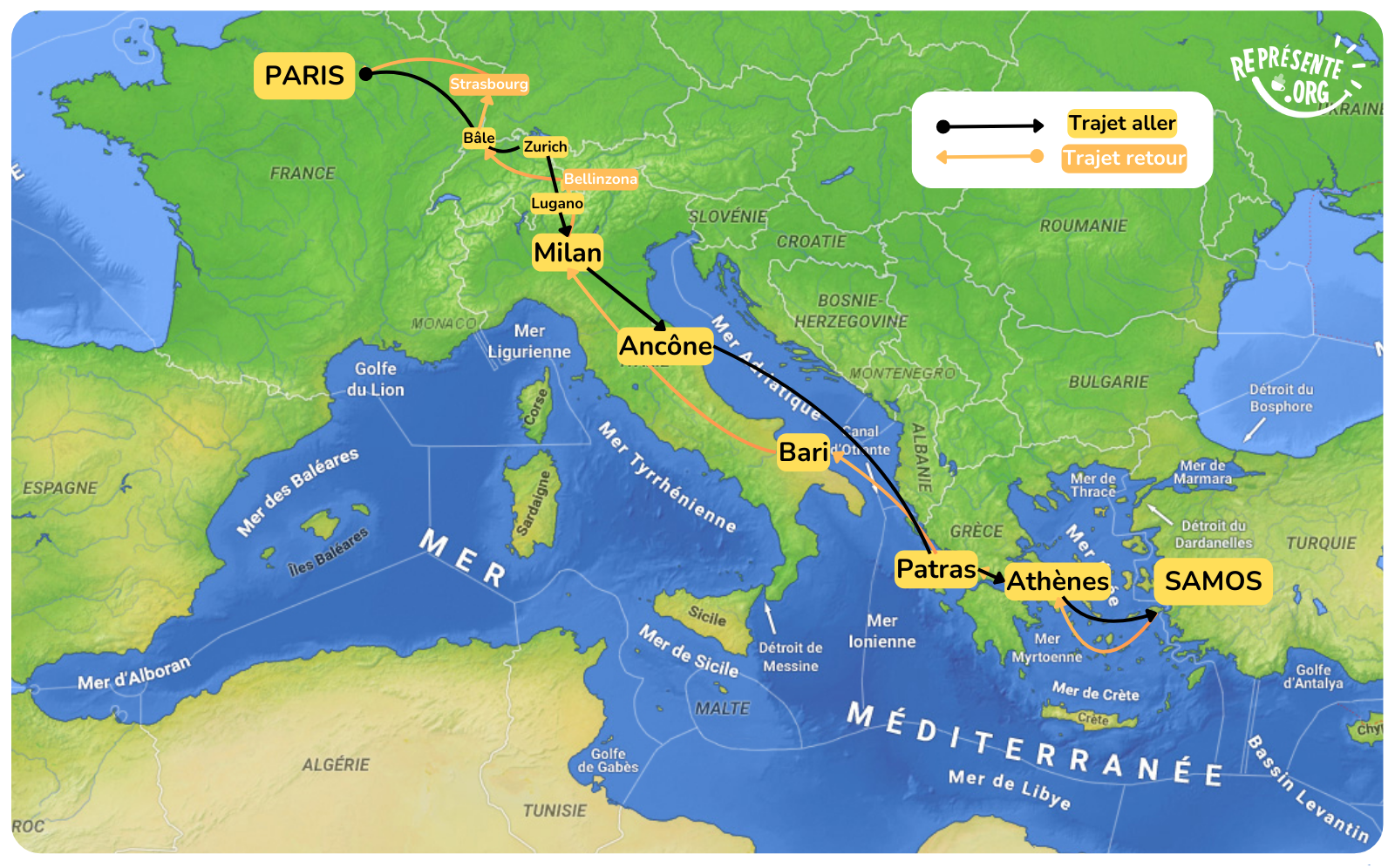 Notre itinéraire pour la Grèce bas-carbone, en train et en ferry - Représente.org
